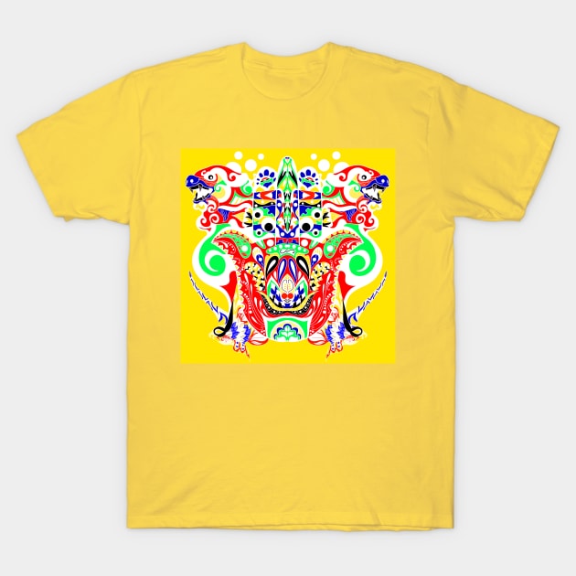 lighting kaijuu in buddha hand ecopop T-Shirt by jorge_lebeau